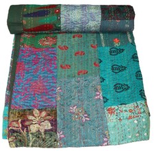 Colcha de retalhos indiana de algodão vintage Kantha, colcha, cobertor de arremesso comprar usado  Enviando para Brazil