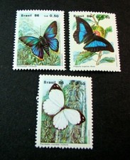 Selo Brasil Scott# 2048-2050 Borboletas 1986 MNH H230 comprar usado Selo Brasil Scott# 2048-2050 Borboletas 1986 MNH H230 comprar usado  Enviando para Brazil