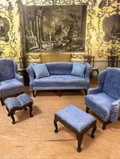 Conjunto de sofá Chippendale miniatura vintage feito à mão para casa de bonecas comprar usado  Enviando para Brazil