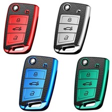 Capa chave para VW Seat Skoda estojo controle remoto fob protetor prateleira golfe couro TPU TL40 comprar usado  Enviando para Brazil