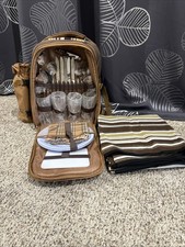 Mochila de piquenique Apollo Walker marrom bolsa de viagem refrigerador de vinho cobertor utensílios nova sem etiquetas comprar usado  Enviando para Brazil