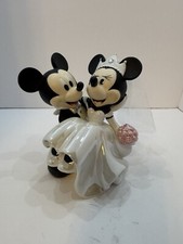 Estatueta de noiva Disney Mickey Minnie Mouse casamento porcelana topo de bolo 6" comprar usado  Enviando para Brazil