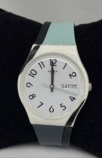 Relógio feminino Swatch cinza torção 34mm WR mostrador branco suíço dia/data de origem biológica comprar usado  Enviando para Brazil