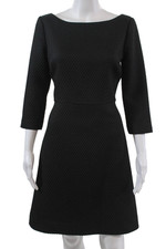 Vestido feminino J Crew com zíper nas costas manga 3/4 gola redonda preto tamanho 4, usado comprar usado  Enviando para Brazil