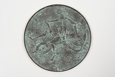 Używany, N82P11- Brązowa plakietka artystyczna Relief Mitologia Neptun monogramowana H na sprzedaż  Wysyłka do Poland