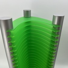 Suporte de rack torre vintage anos 90 20 CD prata verde plástico futurista moderno retrô comprar usado  Enviando para Brazil