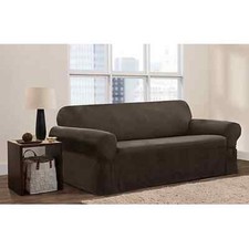 Capa de sofá de camurça Zenna Home SmartFit elástica em chocolate 34"Hx38"Dx105"W comprar usado  Enviando para Brazil
