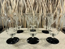 6 copos de água/parfait. Design de planta cortada, pé preto. Em excelente estado. comprar usado  Enviando para Brazil