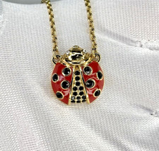Colar de joaninha Kate Spade New York folheado a ouro 12K esmalte 18 pol ajustável comprar usado  Enviando para Brazil