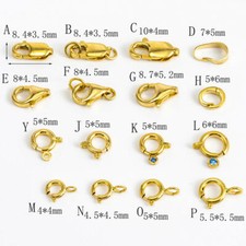 Ganchos de broche de oro amarillo puro real de 18 quilates pulsera collar conector círculo de langosta segunda mano  Embacar hacia Mexico