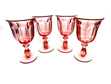 4) Taças de vinho antigas Williamsburg de vidro imperial, brilho de selênio rosa azaléia comprar usado  Enviando para Brazil