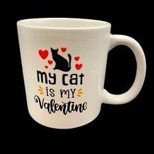 Caneca Cat 11 oz “My Cat is My Valentine” Dia dos Namorados comprar usado  Enviando para Brazil