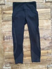 Legging Lululemon Strength and Sweat Crop corte a laser preta feminina 4 comprar usado  Enviando para Brazil