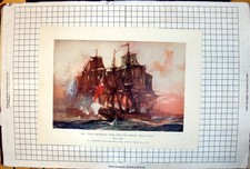 Usado, Estampa antiga captura rápida Gamo Speedy 14 Gun Brig lançado Dover 1781 comprar usado  Enviando para Brazil