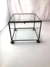 Vitrine caixa de vidro vintage 6 painéis com acabamento em latão e tampa articulada 5,5" de altura comprar usado  Enviando para Brazil