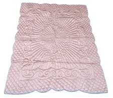 Cobertor de bebê vintage rosa e azul acolchoado cetim reversível gênero comprar usado  Enviando para Brazil