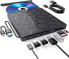 Unidade externa de CD/DVD para laptop, DVD player para laptop, 8 em 1 USB 3.0 Ultra-Sl comprar usado  Enviando para Brazil
