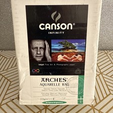 Papel jato de tinta fosco branco puro pano aquarela Canson Infinity ARCHES, 17"x50' rolo, usado comprar usado  Enviando para Brazil