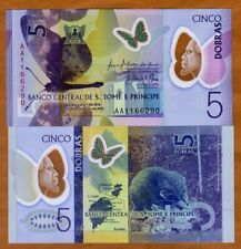 St Thomas & Prince, 5 Dobras, 2016 (2017), Polímero P-70, UNC comprar usado  Enviando para Brazil