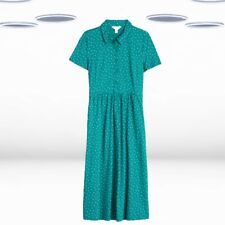 Vestido midi feminino jersey manga curta Ex Seasalt em bolinhas verde-azuladas comprar usado  Enviando para Brazil