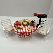 Móveis, churrasqueiras e acessórios vintage de brinquedo para jardim/escala de boneca da moda comprar usado  Enviando para Brazil