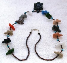Colar de fetiche figuras de tartaruga natural e resina pedra esculpida 30 polegadas FN58/22525 comprar usado  Enviando para Brazil