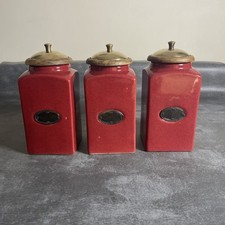 Ceramic canisters brass for sale  GAINSBOROUGH