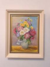 Vintage ölbild blumenstrauß gebraucht kaufen  Heidelberg
