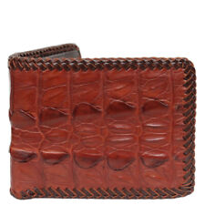 Carteira bifold masculina marrom avermelhada feita à mão couro de crocodilo comprar usado  Enviando para Brazil
