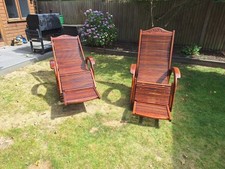 Hardwood steamer chairs for sale  CAMBERLEY