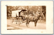 Cartão postal K32/ Canandaigua New York RPPC c10 vagão de entrega de peixes e cervejeiros 931, usado comprar usado  Enviando para Brazil