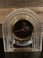 Relógio despertador prateleira de vidro cristal 6,75" HOYA alto com corda Intaglio - 2 diamantes comprar usado  Enviando para Brazil