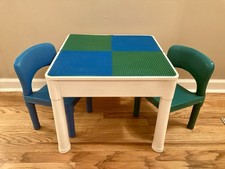 Mesa bloco de construção Lego tamanho infantil com 2 cadeiras comprar usado  Enviando para Brazil