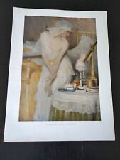 1924 TAVOLA PITTURA MODERNA DI ALFREDO PROTTI ART NOUVEAU DONNA ALLO SPECCHIO comprar usado  Enviando para Brazil