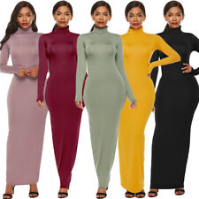 Vestido Bodycon Feminino Casual Gola Alta Manga Longa Lápis Maxi Bodycon Vestido Longo comprar usado  Enviando para Brazil