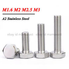 M1.6 M2 M2.5 M3 Sechskantschrauben DIN 933 Edelstahl V2A Schraube Vollgewinde comprar usado  Enviando para Brazil