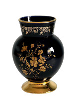 Limoges, França, esmalte azul cobalto 8 polegadas de altura, vaso de cerâmica ouro 22k comprar usado Limoges, França, esmalte azul cobalto 8 polegadas de altura, vaso de cerâmica ouro 22k comprar usado  Enviando para Brazil