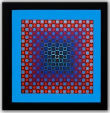 Victor Vasarely- Estampa de heliogravura "Alom (azul/vermelho)" comprar usado  Enviando para Brazil