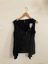 Czarna bluzka z cekinami i wiązaniem Ashley Tisdale for Hollywood Era r L XL na sprzedaż  PL