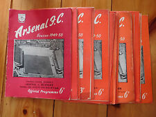 Arsenal home programmes for sale  BRIDGEND