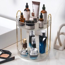 Rack de maquiagem giratório 360 graus destacável armazenamento doméstico (camadas duplas brancas) comprar usado  Enviando para Brazil