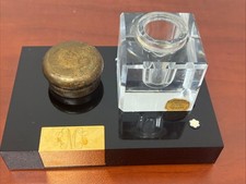 Usado, Caneta-tinteiro vintage Montblanc cristal chumbo Inkwell e base afiada Alemanha Ocidental comprar usado  Enviando para Brazil