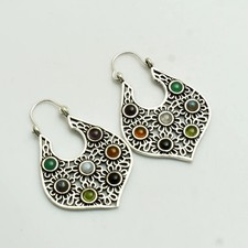 Brincos pendurados de gota feitos à mão com várias pedras preciosas presente joia 1,2" AE-83639, usado comprar usado Brincos pendurados de gota feitos à mão com várias pedras preciosas presente joia 1,2" AE-83639, usado comprar usado  Enviando para Brazil