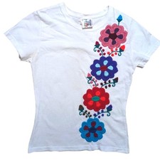 Camiseta feminina artesanal floral bordada à mão comprar usado  Enviando para Brazil