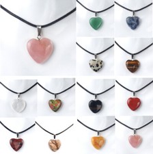 Venta al por mayor 12 piezas de piedra natural en forma de corazón Cristal Preciosa colgantes collar segunda mano  Embacar hacia Mexico