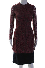 Usado, Vestido feminino Carven com cadarço manga comprida com zíper nas costas vermelho tamanho 34 comprar usado  Enviando para Brazil