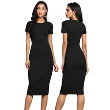Usado, Vestido longo casual feminino Body-con comprimento do joelho manga curta comprar usado  Enviando para Brazil