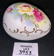 Caixa de bugigangas vintage de porcelana bisque pintada à mão floral comprar usado  Enviando para Brazil