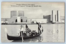 Cartão postal c1933 Gandola Riding On Lagoon Boat View World's Fair Chicago Illinois comprar usado  Enviando para Brazil