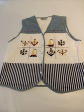 Antigo Colete Gráfico Vela Preppy Fantasia Costeira Náutica Veleiro Âncora G/XL comprar usado  Enviando para Brazil